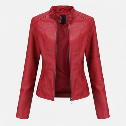 Varenne | Men’s Stand-Collar Leather-Look Jacket