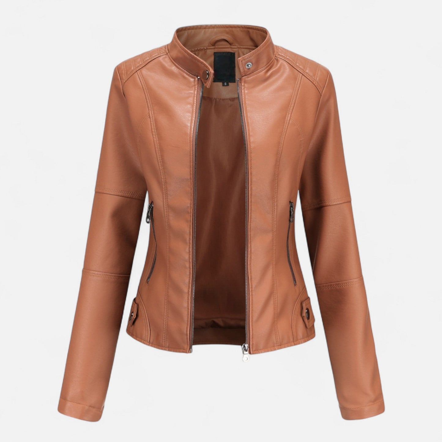 Varenne | Men’s Stand-Collar Leather-Look Jacket