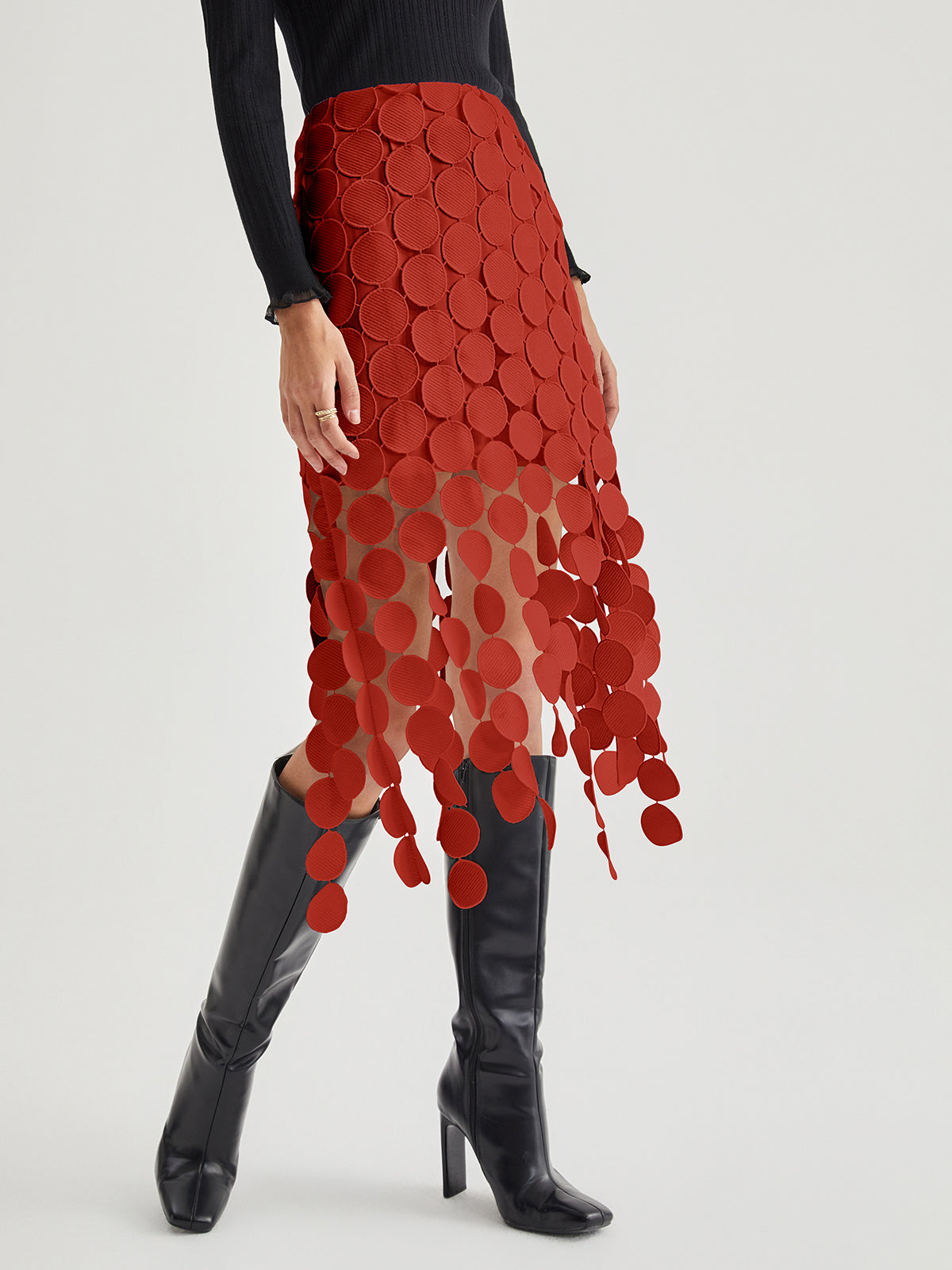 Dahlia | Women’s Elegant Jacquard Midi Skirt