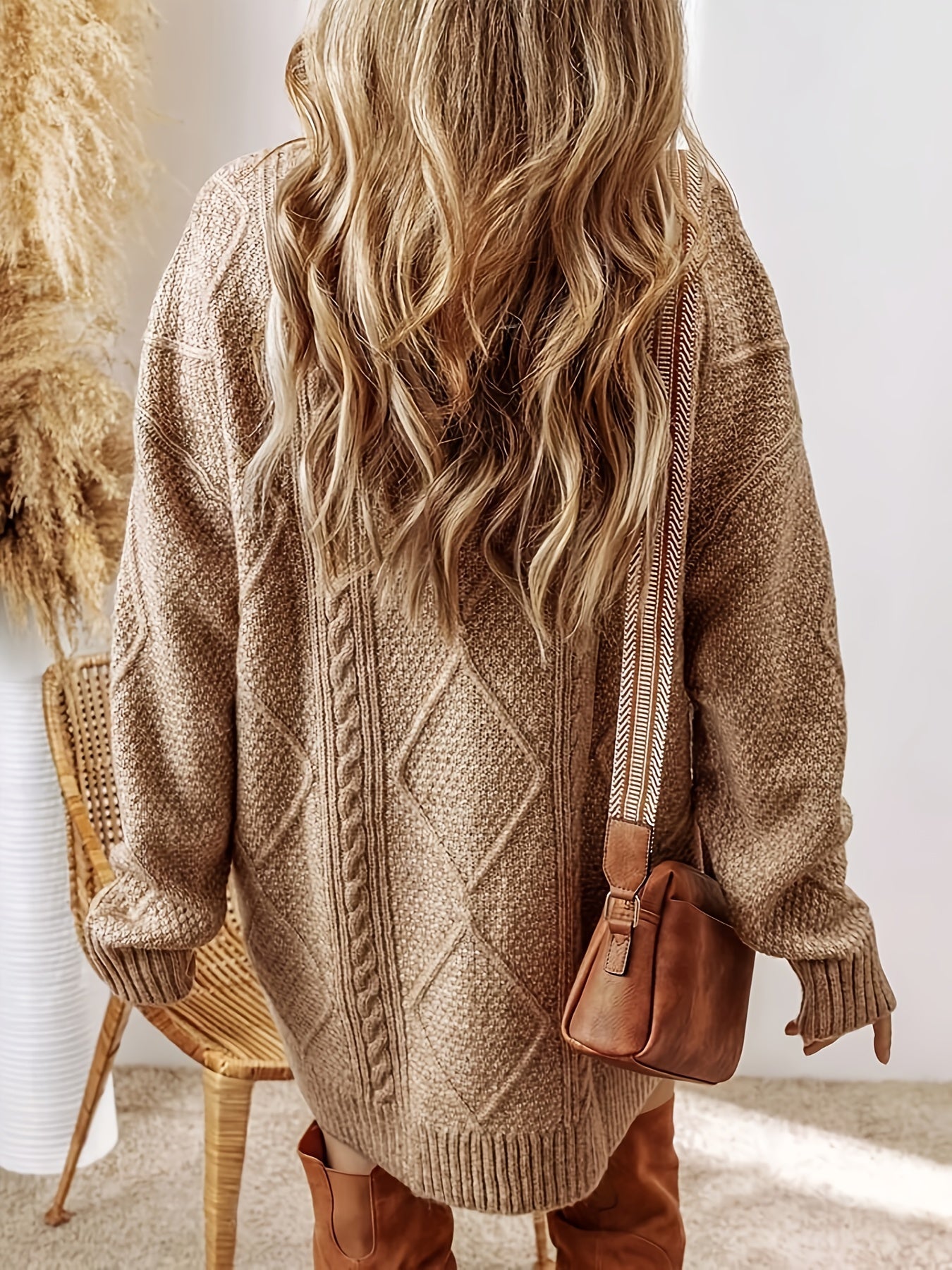 Sylvette | Oversized Cable Knit Sweater Dress