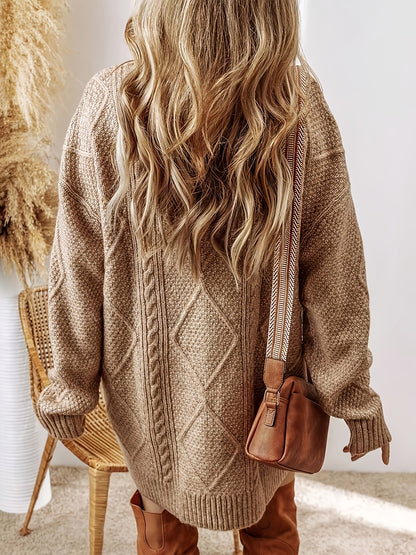 Sylvette | Oversized Cable Knit Sweater Dress