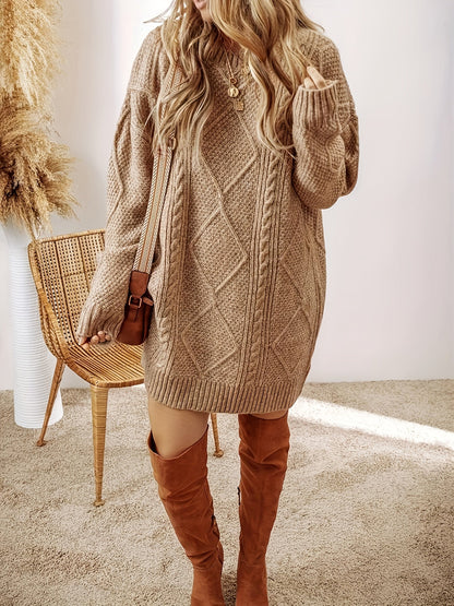 Sylvette | Oversized Cable Knit Sweater Dress