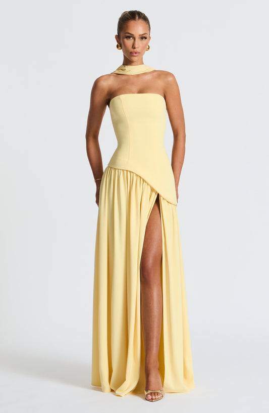 Bonnie | Women’s Strapless Asymmetric Maxi Dress