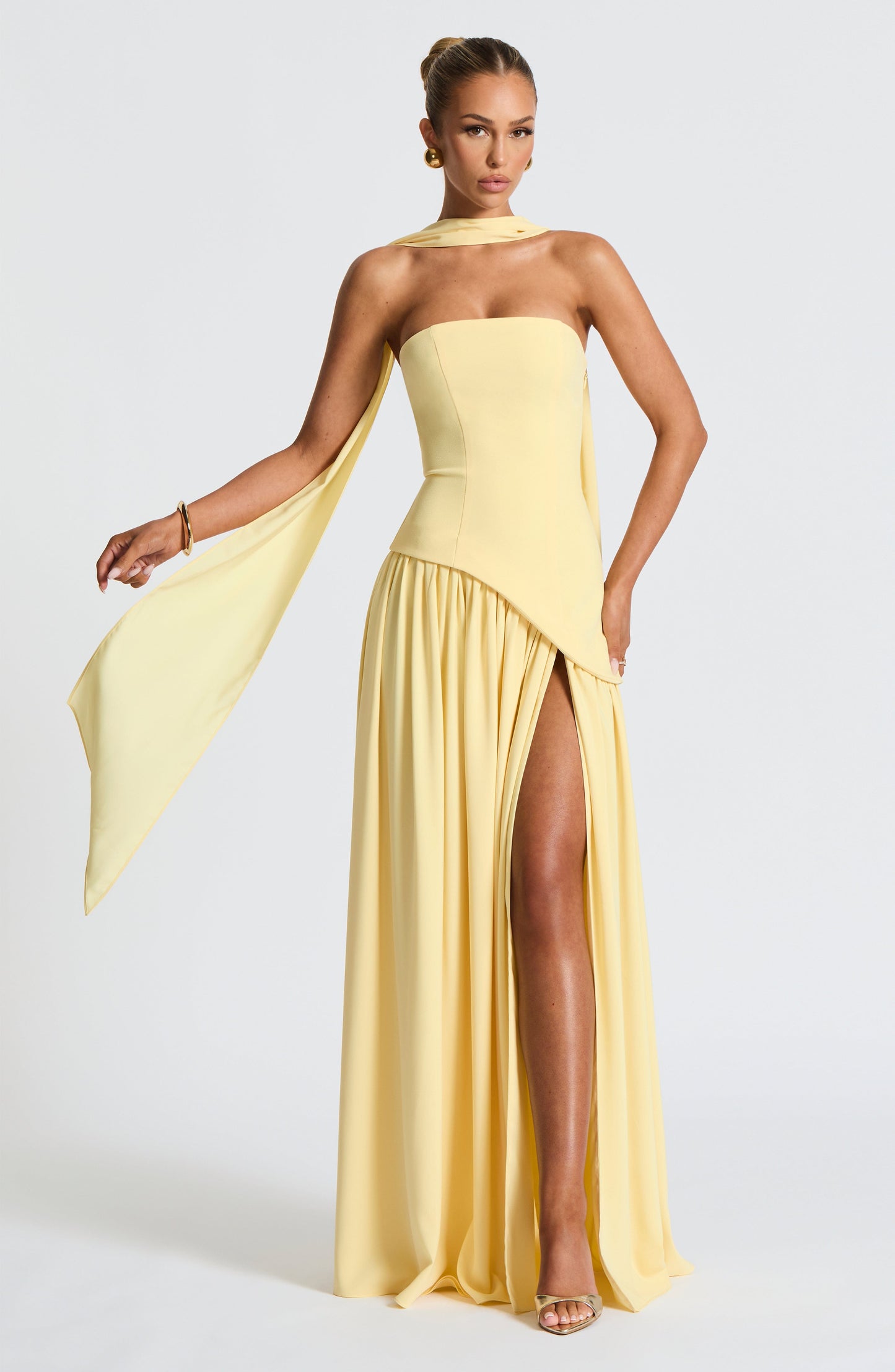 Bonnie | Women’s Strapless Asymmetric Maxi Dress