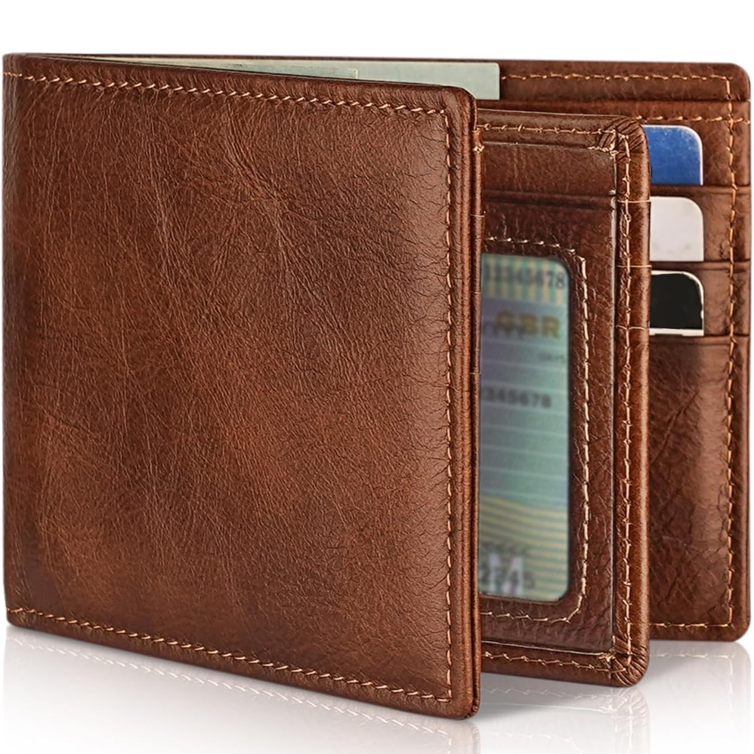 StitchCraft | Men’s Genuine Leather RFID Bifold Wallet