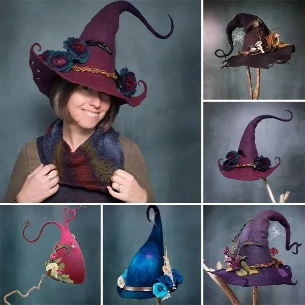 Celestia | Handmade Merino Felt Witch Hat