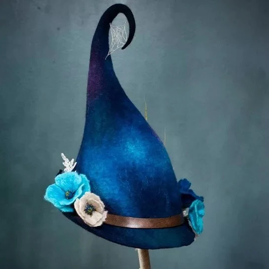 Celestia | Handmade Merino Felt Witch Hat