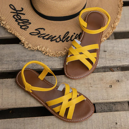 Aubree | Women’s Crisscross Strap Slip-On Sandals