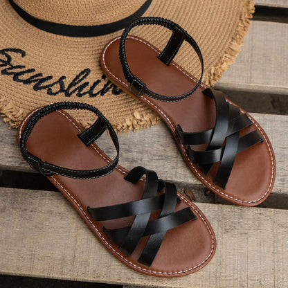 Aubree | Women’s Crisscross Strap Slip-On Sandals