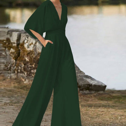 Xamira | Women’s Elegant V-Neck Jumpsuit