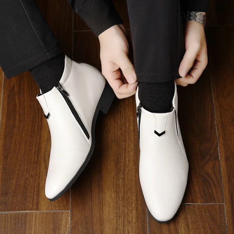 Cyran | Men’s Zippered Vegan Leather Boots