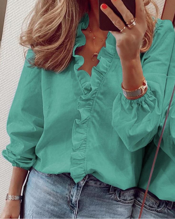 Sonata | Women’s Ruffled V-Neck Blouse