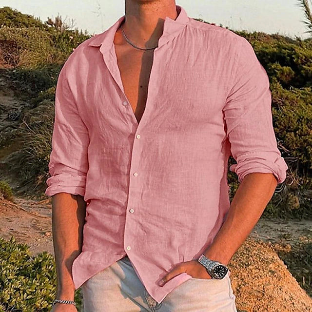 Zander | Men’s Linen-Blend Button-Down Shirt